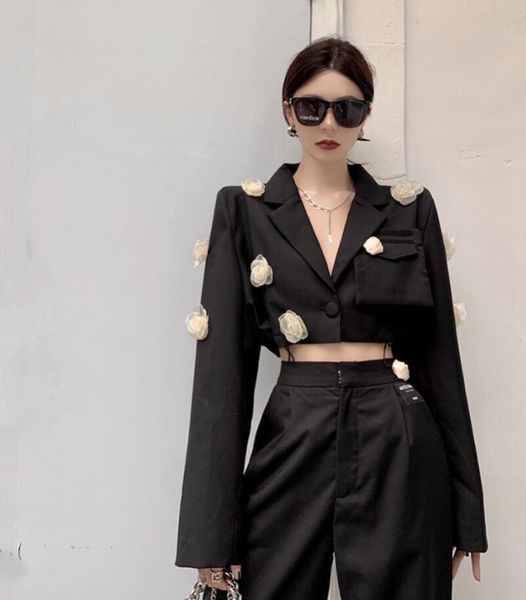 women's suits & blazers fashion handmade three-dimensional flower decoration blazer women 2021 autumn high street female short suit jac, White;black
women's suits & blazers fashion handmade three-dimensional flower decoration blazer women 2021 autumn high street female short suit jac, White;black