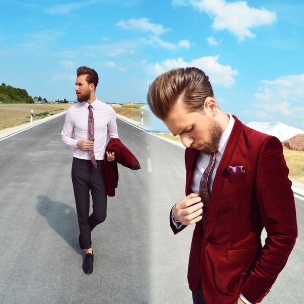 men's suits & blazers red velvet jacket black trousers suit fall and winter men's custom two sets of fine coat dress pan wedding k, White;black
men's suits & blazers red velvet jacket black trousers suit fall and winter men's custom two sets of fine coat dress pan wedding k, White;black
