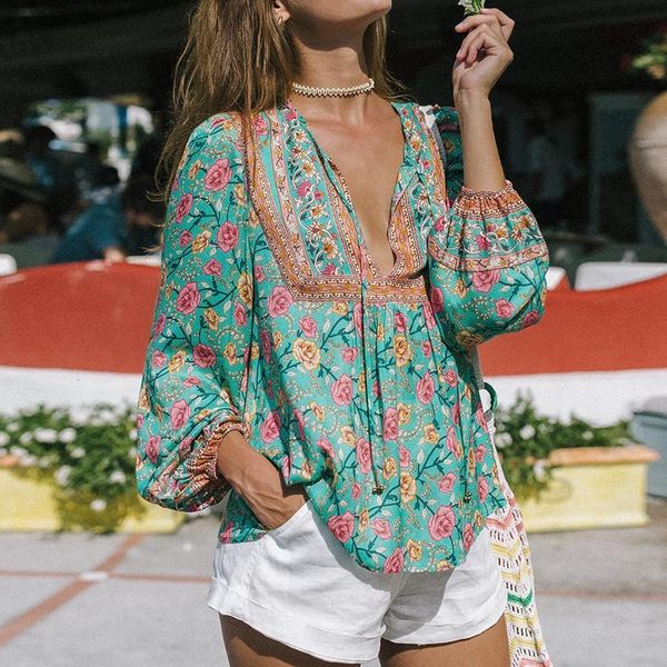 teelynn long sleeve blouses for women shirts cotton green floral print blouse beach shirts v neck summer blouse blusas, White
teelynn long sleeve blouses for women shirts cotton green floral print blouse beach shirts v neck summer blouse blusas, White