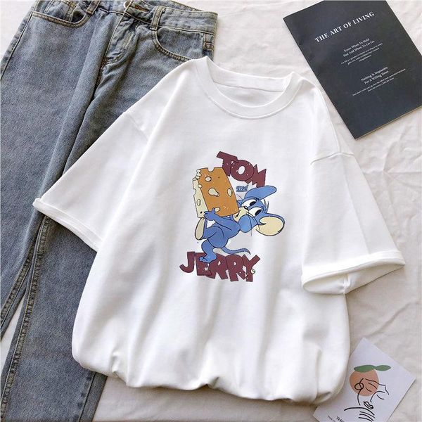 women's t-shirt 2021 women fun cute cartoon cat tom mouse and jerry print harajuku o-neck short sleeve shirt female tee clothes, White
women's t-shirt 2021 women fun cute cartoon cat tom mouse and jerry print harajuku o-neck short sleeve shirt female tee clothes, White