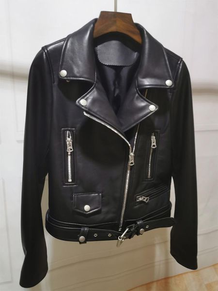 women's leather & faux 2022 genuine clothes short style motorcycle jacket sheepskin slim thin small, Black
women's leather & faux 2022 genuine clothes short style motorcycle jacket sheepskin slim thin small, Black