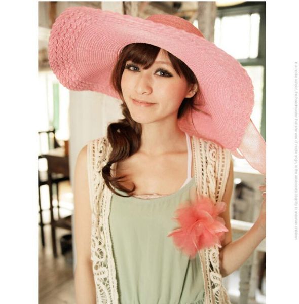 women's big beach summer straw hat with bow sunscreen hats dmcm047 fashion accessories stingy brim caps, Blue;gray
women's big beach summer straw hat with bow sunscreen hats dmcm047 fashion accessories stingy brim caps, Blue;gray