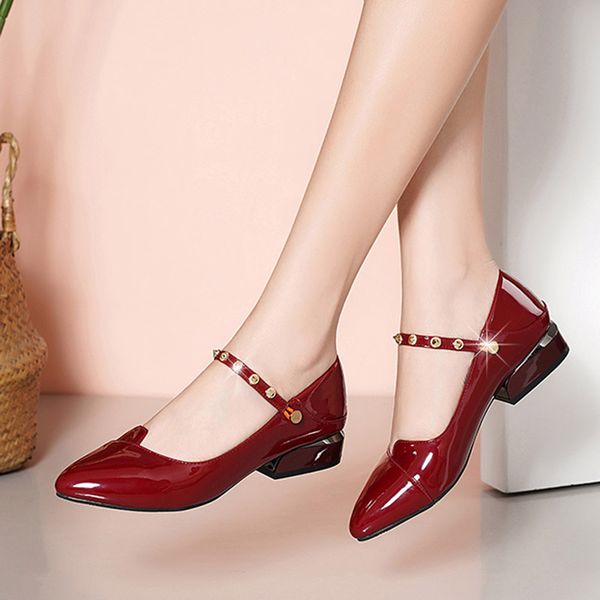 2021 autumn women shoes patent leather dress shoes mary janes shoes rivet pumps office low heels boat zapatos mujer 8627ndress, Black
2021 autumn women shoes patent leather dress shoes mary janes shoes rivet pumps office low heels boat zapatos mujer 8627ndress, Black