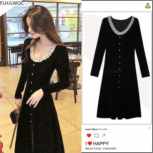 casual dresses 2021 autumn winter womens long sleeve single breasted button elegant solid black outside velvet vintage dress 0828, Black;gray
casual dresses 2021 autumn winter womens long sleeve single breasted button elegant solid black outside velvet vintage dress 0828, Black;gray