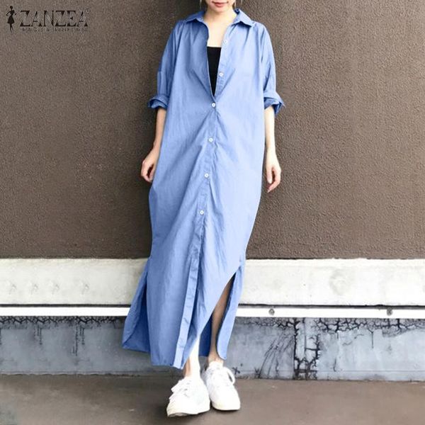 casual dresses fashion solid shirt dress women's autumn sundress 2021 zanzea split long sleeve lapel vestido female button robe femme p, Black;gray
casual dresses fashion solid shirt dress women's autumn sundress 2021 zanzea split long sleeve lapel vestido female button robe femme p, Black;gray