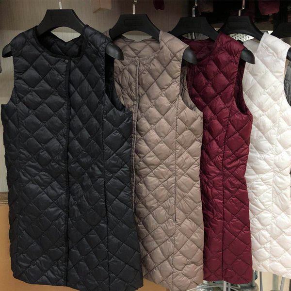 vests winter down et vt middle long 2021 fashion diamond lattice light and thin women's simple inner liner coat, Black;white
vests winter down et vt middle long 2021 fashion diamond lattice light and thin women's simple inner liner coat, Black;white