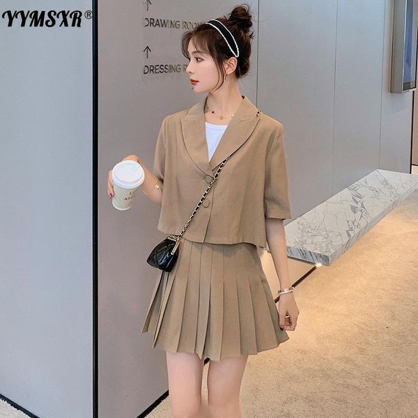 two piece dress plus size women's casual loose short-sleeved suit skirt two-piece 2021 summer short jacket high-waist pleated, White
two piece dress plus size women's casual loose short-sleeved suit skirt two-piece 2021 summer short jacket high-waist pleated, White