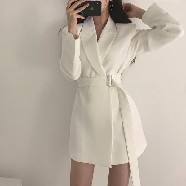 women's suits & blazers white women blazer v-neck slim long jacket coat 2021 autumn full sleeve female outwear elegant, White;black
women's suits & blazers white women blazer v-neck slim long jacket coat 2021 autumn full sleeve female outwear elegant, White;black