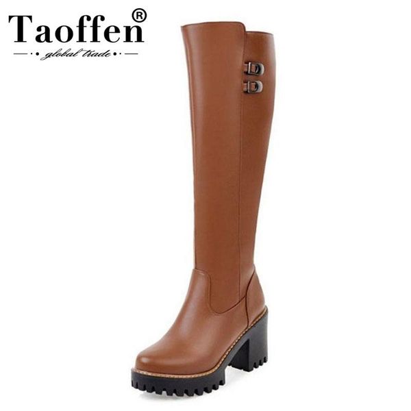 boots taoffen 4 colors women's winter shoes high heels metal buckle platform knee fashion women size 34-43, Black
boots taoffen 4 colors women's winter shoes high heels metal buckle platform knee fashion women size 34-43, Black