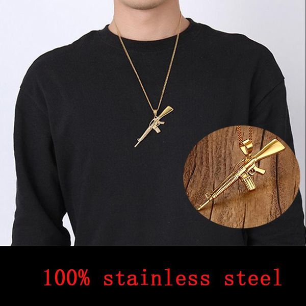 chains gun necklace for mens pendants stainless steel hip hop rock pendant gold chain jewelry on the neck wholesale, Silver
chains gun necklace for mens pendants stainless steel hip hop rock pendant gold chain jewelry on the neck wholesale, Silver