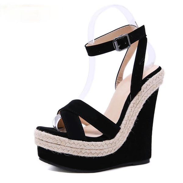 sandals ranmo fashion women summer shoes buckle strap leisure platform wedges high heels 15cm, Black
sandals ranmo fashion women summer shoes buckle strap leisure platform wedges high heels 15cm, Black