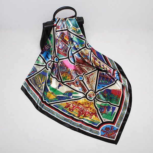 scarves -selling retro women silk square scarf printed bandana hijab satin female foulard 90x90cm, Blue;gray
scarves -selling retro women silk square scarf printed bandana hijab satin female foulard 90x90cm, Blue;gray