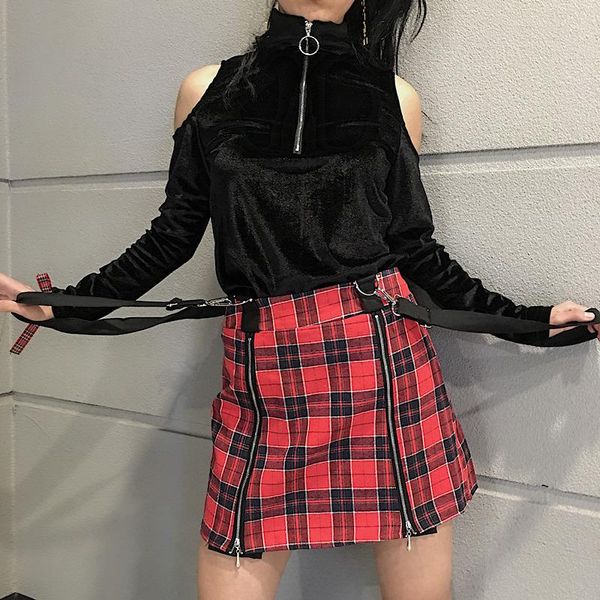 skirts japanese harajuku plaid zipper design punk buckle straps suspender skirt, Black
skirts japanese harajuku plaid zipper design punk buckle straps suspender skirt, Black