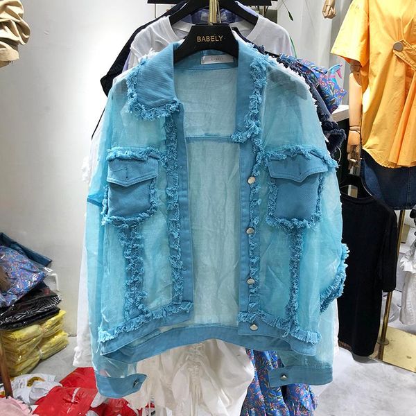 denim jacket harajuku women's loose coat autumn jacket autumn new fringed turndown collar chiffon stitching loose sunscreen, Black;brown
denim jacket harajuku women's loose coat autumn jacket autumn new fringed turndown collar chiffon stitching loose sunscreen, Black;brown