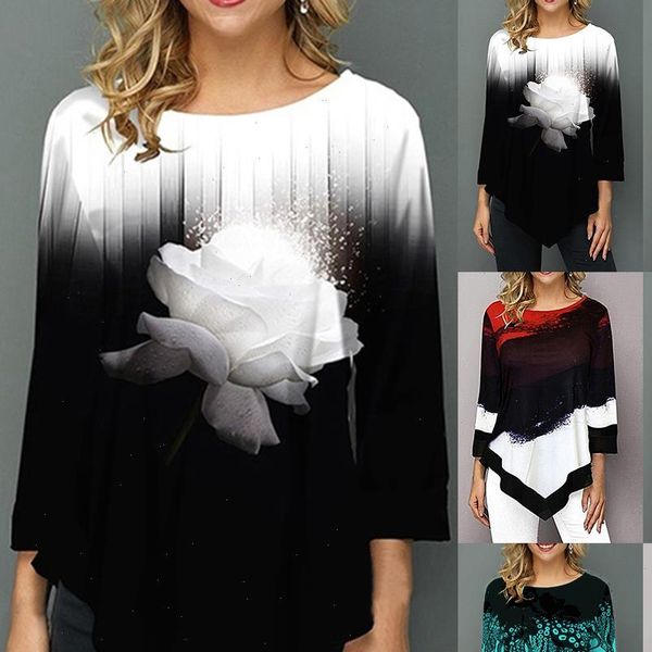 2021 floral printed women shirt asymmetric hem autumn blouse shirt for woman flower print o neck casual female camisa, White
2021 floral printed women shirt asymmetric hem autumn blouse shirt for woman flower print o neck casual female camisa, White