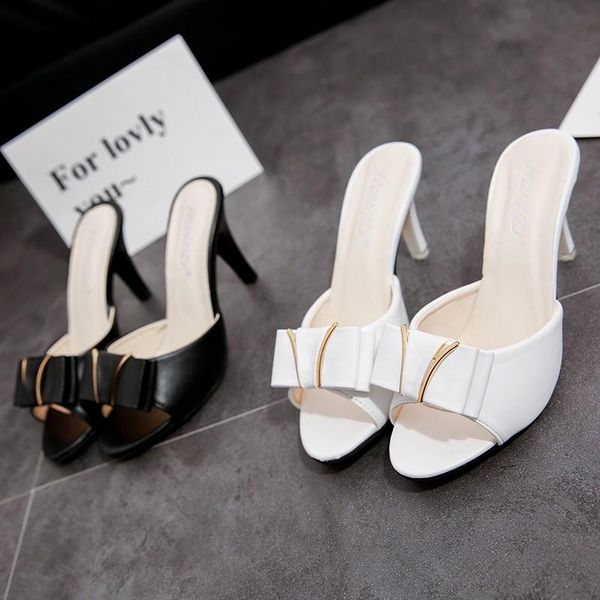 dress shoes women woman solid leather slippers female slides 2021 summer thin high heels bow knot crystal ladies mules, Black
dress shoes women woman solid leather slippers female slides 2021 summer thin high heels bow knot crystal ladies mules, Black