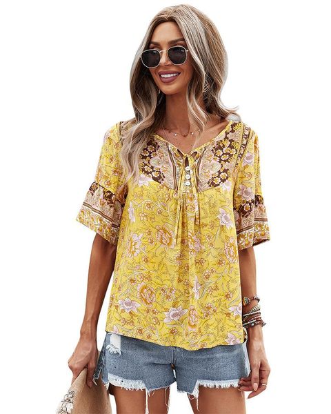 women's t-shirt fashion clothing 2021 summer the v-neck printing short sleeve, White
women's t-shirt fashion clothing 2021 summer the v-neck printing short sleeve, White