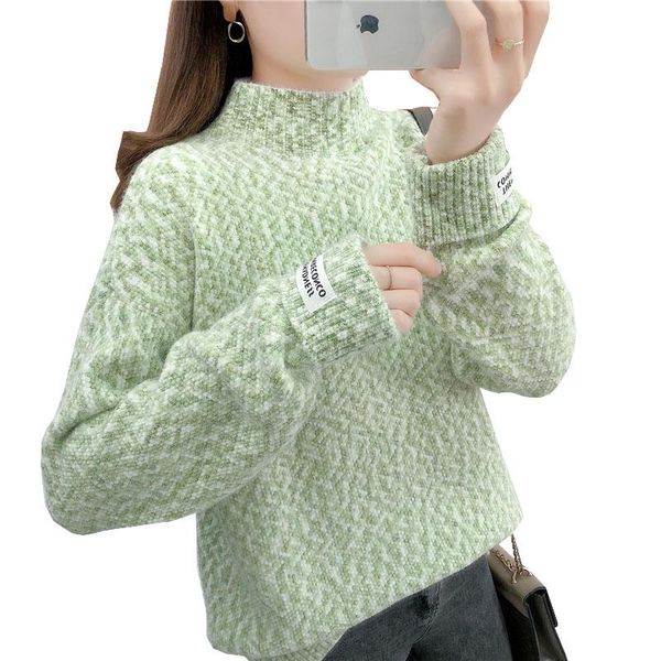 women's sweaters 2021 women autumn winter mink fleece knitting ladies sweater loose outer wear base thickening plus velvet warm ok1183, White;black
women's sweaters 2021 women autumn winter mink fleece knitting ladies sweater loose outer wear base thickening plus velvet warm ok1183, White;black
