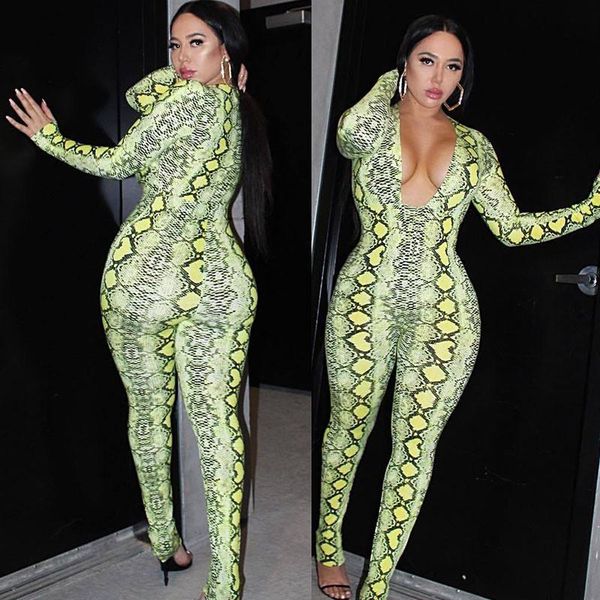 women's jumpsuits & rompers snake skin print jumpsuit for women deep v-neck skinny long sleeve night club party bodycon one piece overa, Black;white
women's jumpsuits & rompers snake skin print jumpsuit for women deep v-neck skinny long sleeve night club party bodycon one piece overa, Black;white