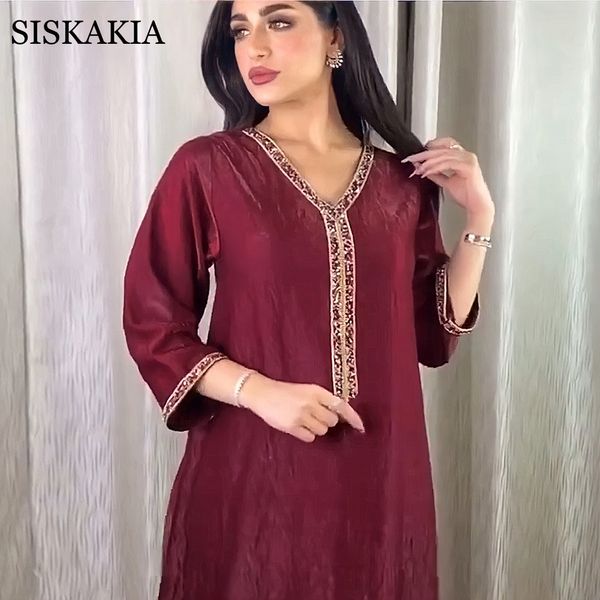siskakia jalabiya long sleeve maxi dress for women fall new dubai abaya fashion diamond ribbon v neck muslim arabic robe 210302, Black;gray
siskakia jalabiya long sleeve maxi dress for women fall new dubai abaya fashion diamond ribbon v neck muslim arabic robe 210302, Black;gray