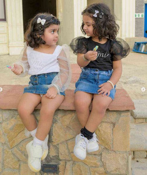 blotona girls short skirt suit letter print square neck puff sleeve + high waist denim short skirt suit, 2-7years g220217, White
blotona girls short skirt suit letter print square neck puff sleeve + high waist denim short skirt suit, 2-7years g220217, White