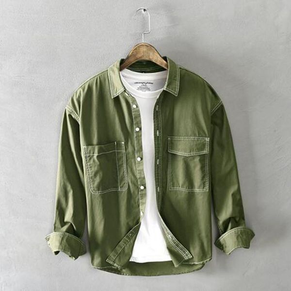 men's casual shirts men japan style spring autumn long sleeve cotton pocket cargo male slim fit retro lapel, White;black
men's casual shirts men japan style spring autumn long sleeve cotton pocket cargo male slim fit retro lapel, White;black