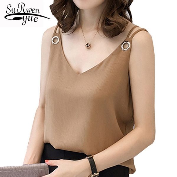 fashion summer v collar camis women's clothing sleeveless chiffon ladies plus size women camis sling blusas 0174 30 210308, Black
fashion summer v collar camis women's clothing sleeveless chiffon ladies plus size women camis sling blusas 0174 30 210308, Black