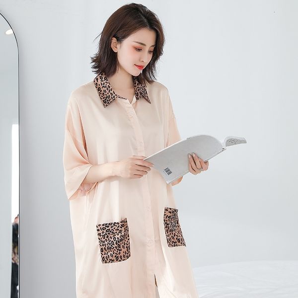 women's sleepwear women satin thin summer night printed lapel shirt casual nightgown leopard large size home ing gown cawp, Black;red
women's sleepwear women satin thin summer night printed lapel shirt casual nightgown leopard large size home ing gown cawp, Black;red