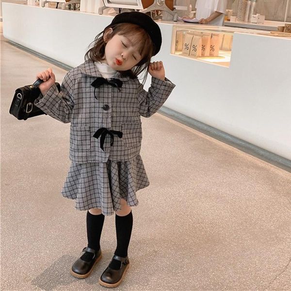 clothing sets kids set 2021 baby clothes fashion girl's plaid suit autumn product bow coat + skirt, White
clothing sets kids set 2021 baby clothes fashion girl's plaid suit autumn product bow coat + skirt, White