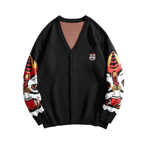 men's sweaters retro sweater men fashion knitted embriodery animal lion chinese knitwear cardigan mens clothing spring autumn, White;black
men's sweaters retro sweater men fashion knitted embriodery animal lion chinese knitwear cardigan mens clothing spring autumn, White;black