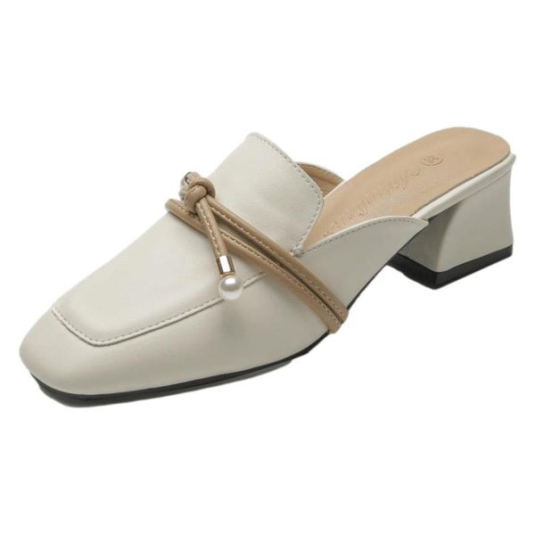 slippers flip-flops women summer 2021 with a skirt pearl button and thick heel, wearing ess, Black 
slippers flip-flops women summer 2021 with a skirt pearl button and thick heel, wearing ess, Black