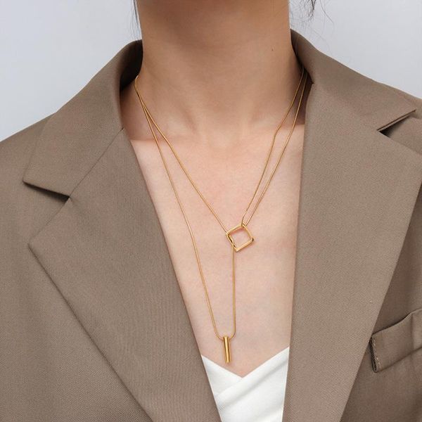 pendant necklaces 1pcs double necklace female shiny simple clavicle chain high jewelry party wedding accessories, Silver
pendant necklaces 1pcs double necklace female shiny simple clavicle chain high jewelry party wedding accessories, Silver