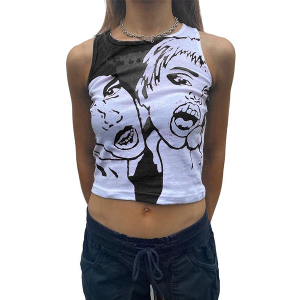 women's tanks & camis ladies summer midriff-baring camisole, creative human head printing round collar sleeveless fashion slim bas, White
women's tanks & camis ladies summer midriff-baring camisole, creative human head printing round collar sleeveless fashion slim bas, White