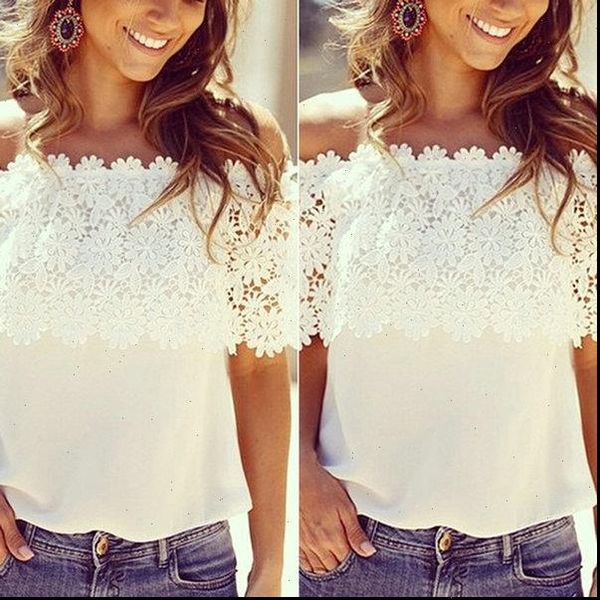 womens clothing fashion women summer lace crochet off shoulder chiffon shirt casual blouse, White
womens clothing fashion women summer lace crochet off shoulder chiffon shirt casual blouse, White