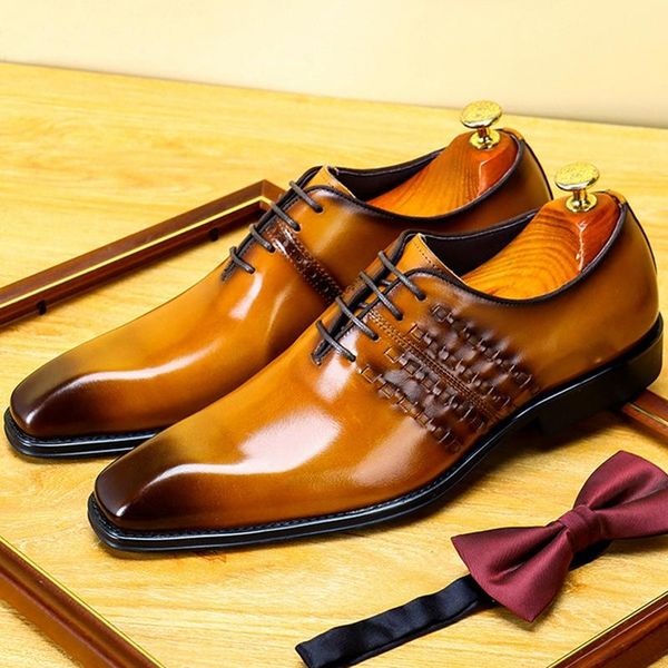 dress shoes luxury designer genuine leather men's handmade wedding oxfords square toe laces man formal banquet for bridal fwl255, Black
dress shoes luxury designer genuine leather men's handmade wedding oxfords square toe laces man formal banquet for bridal fwl255, Black
