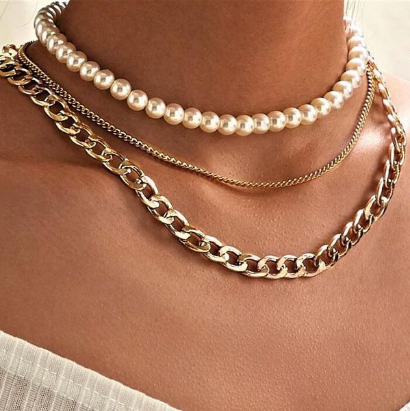 chokers bohemian multi-layer pearl chain choker necklace for women vintage gold thick short jewelry party gift, Golden;silver
chokers bohemian multi-layer pearl chain choker necklace for women vintage gold thick short jewelry party gift, Golden;silver