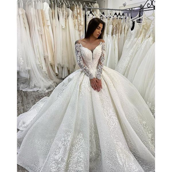 2021 new newer scoop sleeves floor-length elegant wedding tulle beading court train dress bride 8i6t, White
2021 new newer scoop sleeves floor-length elegant wedding tulle beading court train dress bride 8i6t, White