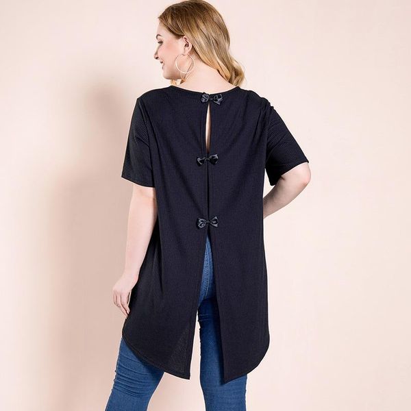 2021 chic black tee plus size woman blouse with bow 25-35 years office female casual oversized t shirts european womenswear, White
2021 chic black tee plus size woman blouse with bow 25-35 years office female casual oversized t shirts european womenswear, White