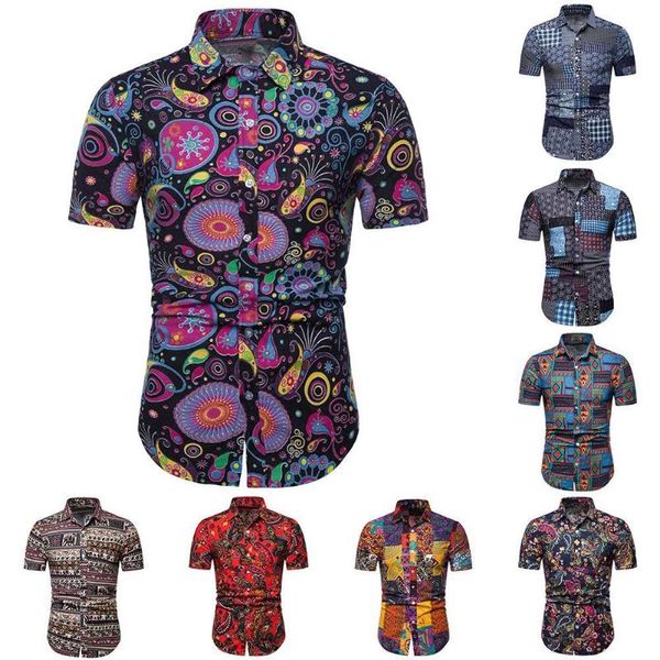 men's casual shirts plus size hawaiian men floral geometric turn down collar short sleeve shirt top, White;black
men's casual shirts plus size hawaiian men floral geometric turn down collar short sleeve shirt top, White;black