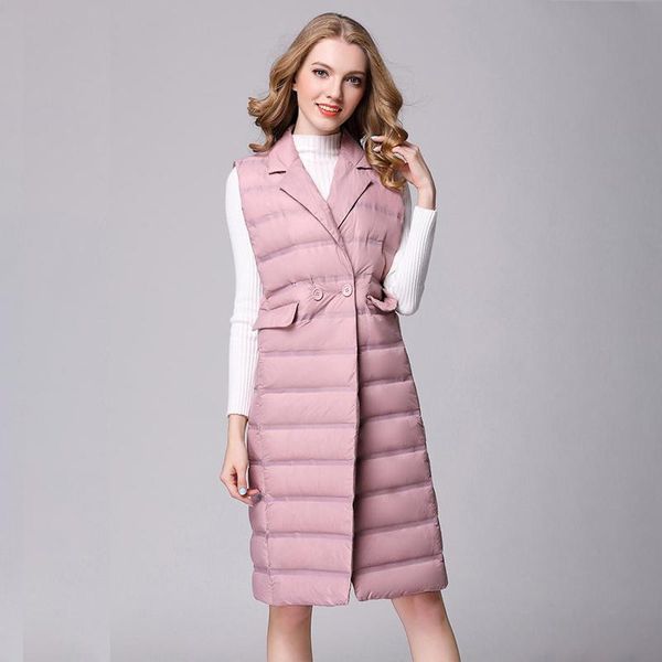 women's vests 2021 women autumn winter ultra light white duck down coat female long sleeveless turn-down collar jacket warm suit vest, Black;white
women's vests 2021 women autumn winter ultra light white duck down coat female long sleeveless turn-down collar jacket warm suit vest, Black;white
