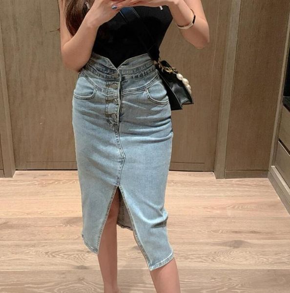 skirts women high waisted denim push up pencil button slim midi skirt front split s846, Black
skirts women high waisted denim push up pencil button slim midi skirt front split s846, Black
