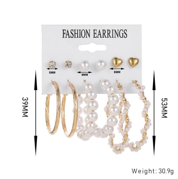 hoop & huggie big earrings set for women exaggerating imitation pearl huge drop 2021 trendy accessories jewelry party gifts, Golden;silver
hoop & huggie big earrings set for women exaggerating imitation pearl huge drop 2021 trendy accessories jewelry party gifts, Golden;silver