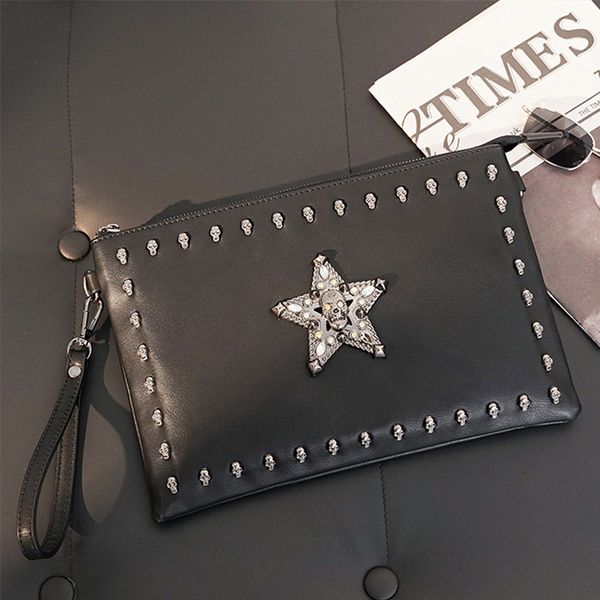 wallet korean personalized rivet handbag casual ipad shoulder bag fashion street men's leather, Red;black
wallet korean personalized rivet handbag casual ipad shoulder bag fashion street men's leather, Red;black
