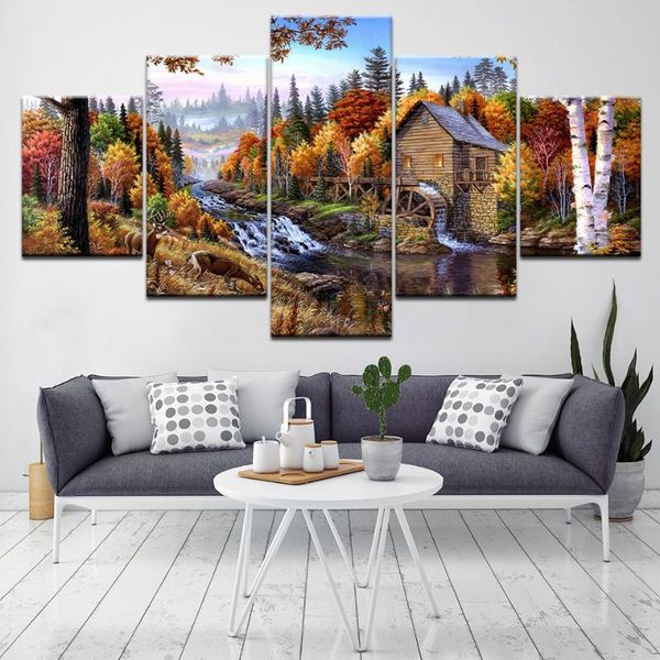 small village in the forest landscape 5 piece wallpapers art canvas print modern poster modular art painting home decor
small village in the forest landscape 5 piece wallpapers art canvas print modern poster modular art painting home decor
