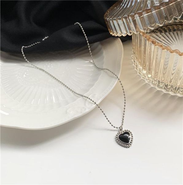 chains 2021 charm black heart shape clavicle necklace for women girl fashion elegant jewelry chain wedding lover love necklaces, Silver
chains 2021 charm black heart shape clavicle necklace for women girl fashion elegant jewelry chain wedding lover love necklaces, Silver