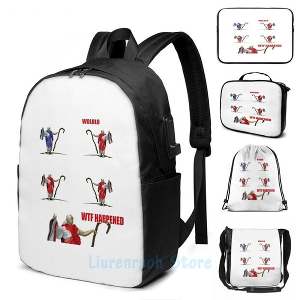backpack funny graphic print wtf happened age of empires monk wololo usb charge men school bags women bag travel laptop
backpack funny graphic print wtf happened age of empires monk wololo usb charge men school bags women bag travel laptop