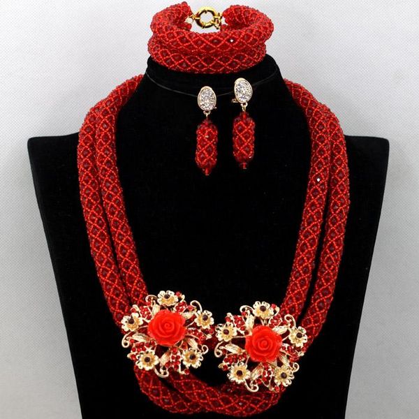 earrings & necklace wine red nigerian women party beads set african wedding bridal jewelry engagement gifts qw720, Silver
earrings & necklace wine red nigerian women party beads set african wedding bridal jewelry engagement gifts qw720, Silver