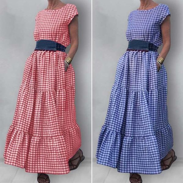casual dresses women maxi dress 2022 fashion ladies retro cake layer vestidos summer sleeveless sundress plaid robe plus size 5xl, Black;gray
casual dresses women maxi dress 2022 fashion ladies retro cake layer vestidos summer sleeveless sundress plaid robe plus size 5xl, Black;gray