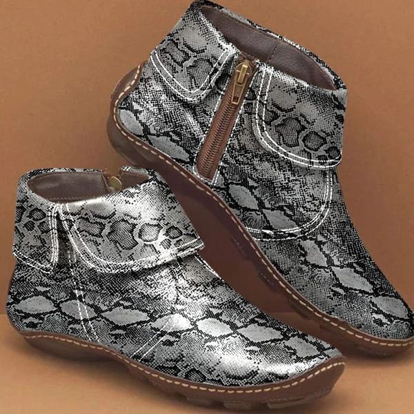 boots fashion women flat ankle female snakeskin print flats leather zipper shoes ladies women's hook & loop footwear#1125, Black
boots fashion women flat ankle female snakeskin print flats leather zipper shoes ladies women's hook & loop footwear#1125, Black