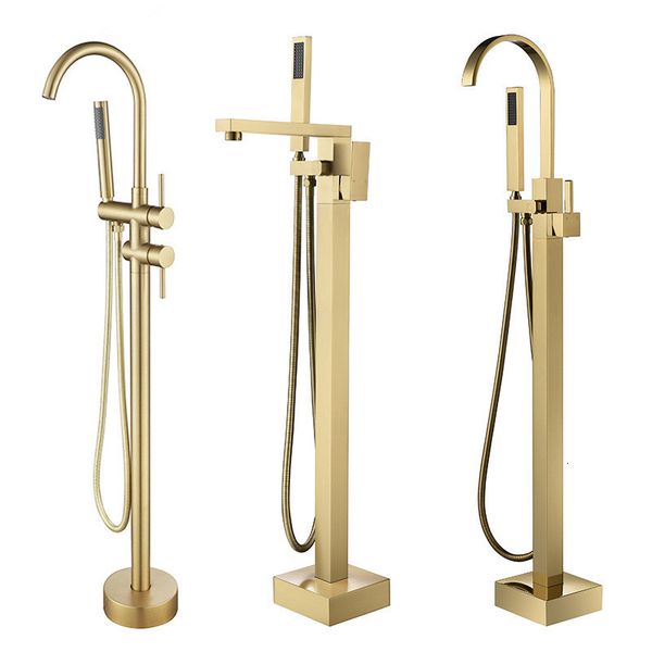 2021 new bathroom faucet + handheld shower standing brushed gold luxury bathtub mixer taps floor mounted ul8g
2021 new bathroom faucet + handheld shower standing brushed gold luxury bathtub mixer taps floor mounted ul8g